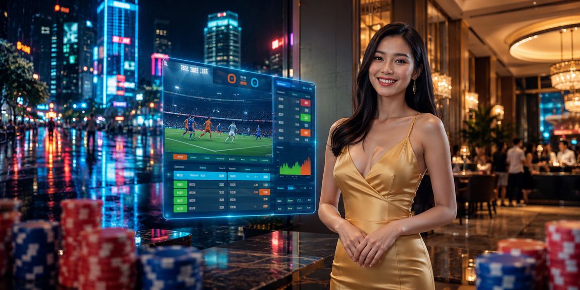 Không gian casino sôi động tại TP. Hồ Chí Minh với ánh đèn neon rực rỡ